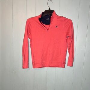 Vineyard Vines Pink Sweater Quarter-Zip Casual Top